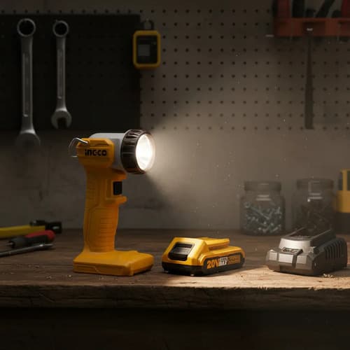 Linterna Led Inalámbrica 20v Bateria Amarillo