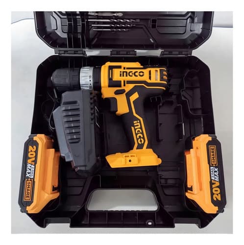 Taladro Percutor Atornillador 20v Portátil + Set Brocas Color Naranja Claro Frecuencia 50hz/60hz
