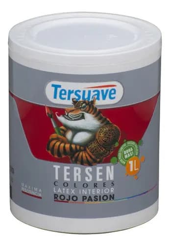 Latex Interior Tersen Mate 1 Litro Tersuave Color Rojo