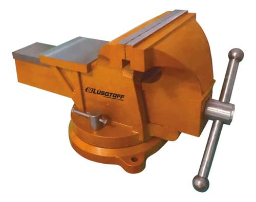 Morsa De Banco Base Giratoria 5 Pulgadas Y Yunque Lusqtoff Naranja