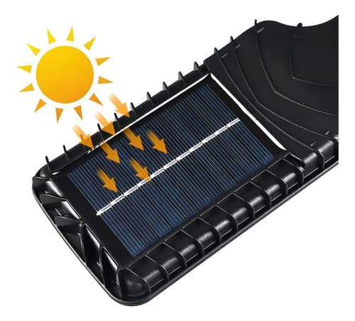 Foco Solar Exterior Con Sensor Y Foto Célula 6 Luces Negro