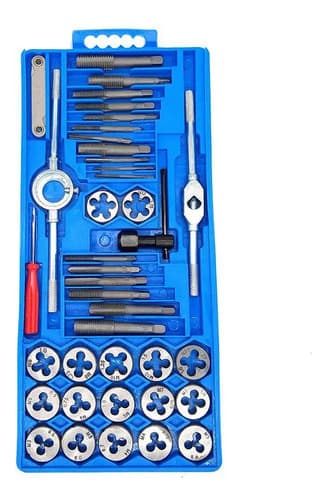 Juego De Terrajas Macho Y Hembra 40 Piezas Acero Al Carbono Azul