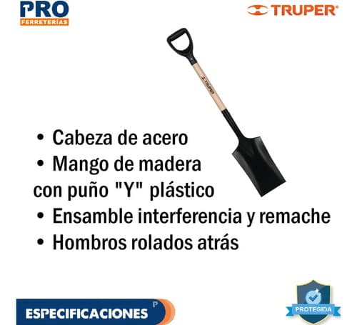 Pala Escarraman T1000 Uso Rudo Jardines Cortar Raices 104 Cm Color Natural