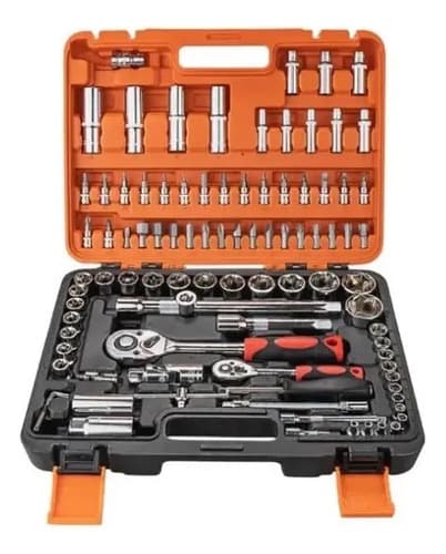 Caja Herramientas Set Kit Juego Dados Chicharra Llaves Corona 94 Piezas Tecnopro