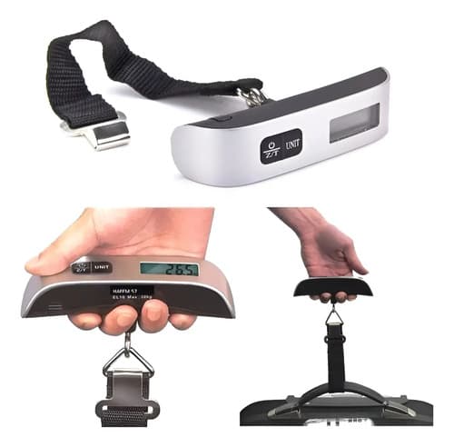 Balanza De Mano Digital Para Valija De 50 Kg Con Función Tara Gris