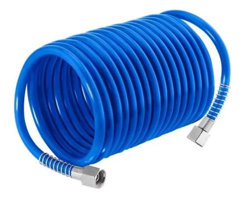 Manguera De Compresor Wadfow 15 Metros Espiral Con Roscas Azul