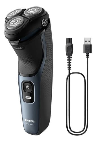 Afeitadora Philips Shaver 3000 Series S3144/00 Negra Y Celeste Negro/celeste