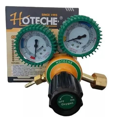 Regulador De Oxígeno Hoteche Con Manómetro De Acero Para Gas