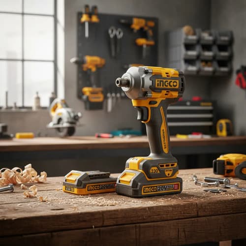 Atornillador De Impacto A Batería Ingco Cirli2023-4 Color Naranja Frecuencia 50 Hz/ 60 Hz