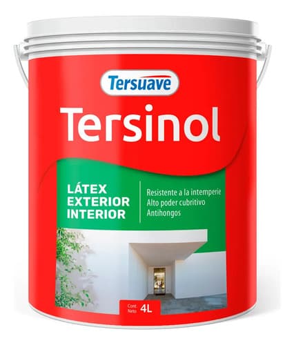Tersuave Látex Acrílico Tersinol Blanco Mate Interior Exterior 4l