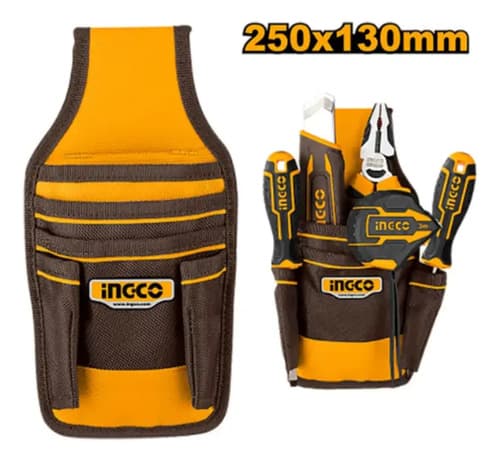 Bolsa Coleto Porta Herramientas 5 Bolsillos Para Cinturón Color Amarillo