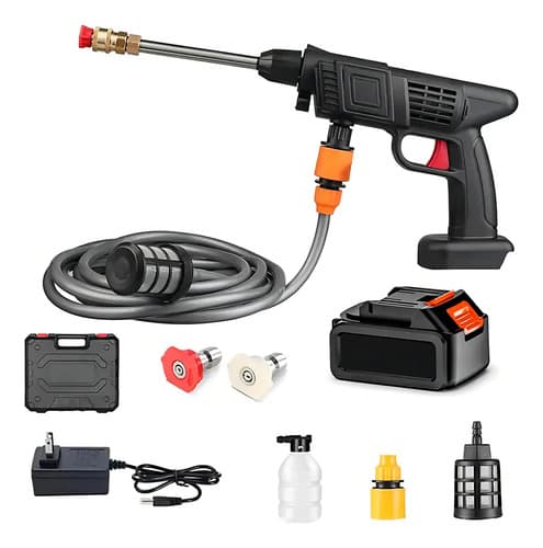 Hidrolavadora Inalámbrica Portátil Seisa De 30 Bar Y 300 W Negro