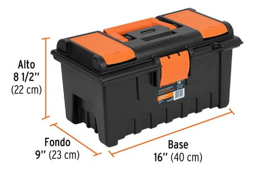 Caja Para Herramientas C/ Ruedas 23' + Caja De 16', Truper Negro Y Naranja Negro/naranja