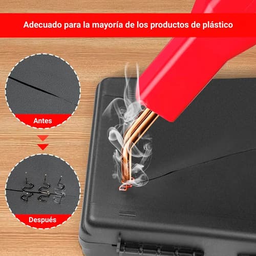 Soldadora De Plástico Con Mango Antideslizante + 200 Grapas Rojo