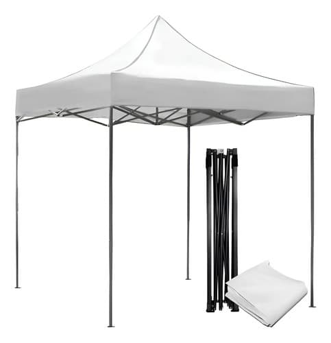 Toldo Jardín Y Exterior Plegable De Lona 2x2m Color Blanco Blanco