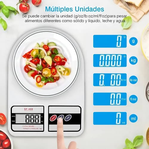 Balanza De Cocina Digital Genérica Sf-400 Blanca Blanco