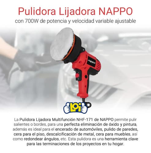 Pulidora Lijadora Nappo 700w 150mm Disco 125mm Incluido