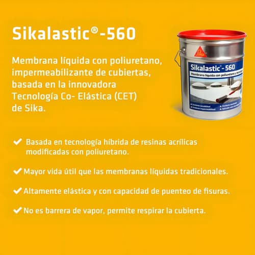 Sikalastic 560 Membrana Liquida C/poliuretano 20 Kg Acabado Mate Color Gris