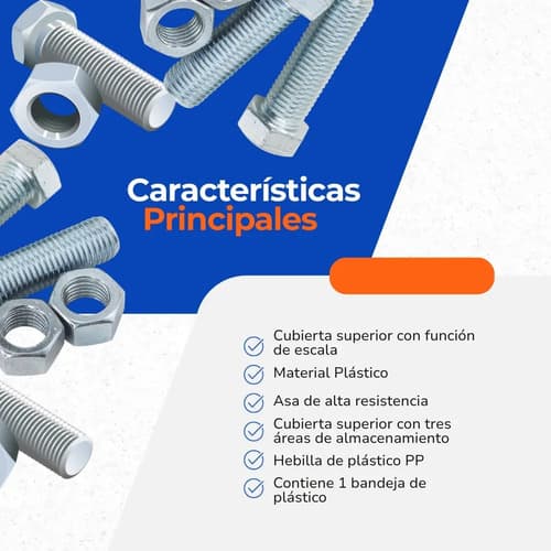 Caja Herramientas Kit Manuales Organizador Azul Oscuro