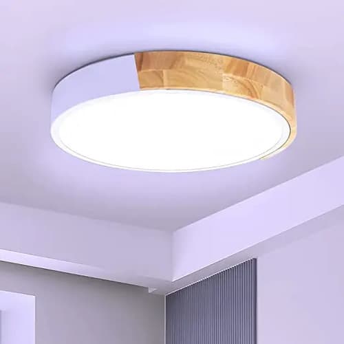 Plafón Led Redondo Techo Välk 72w Diseño Wood White 47cm Incluye Focos