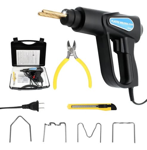 Soldadora De Plástico 70w C/abrazaderas Corrugadas Y Grapas Negro