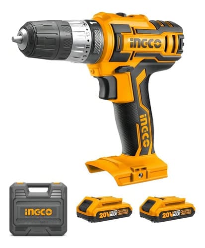 Taladro Atornillador 20v Percutor P20s Ingco Cidli200215 Color Amarillo/negro Frecuencia 50 Hz/60 Hz