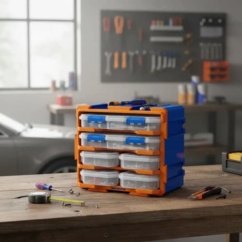 Gavetero Organizador Plastico 6 Cajones Cajonera Azul