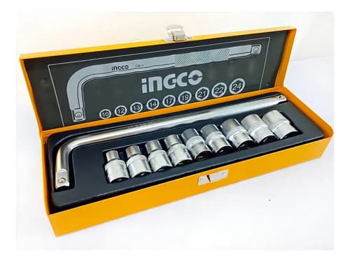 Set De Dados Ingco Para Encastre 1/2  Con 10 Piezas