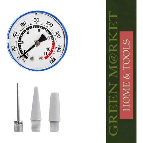 Inflador Manual Wadfow De 160 Psi Con Manómetro Para Pelotas Gris