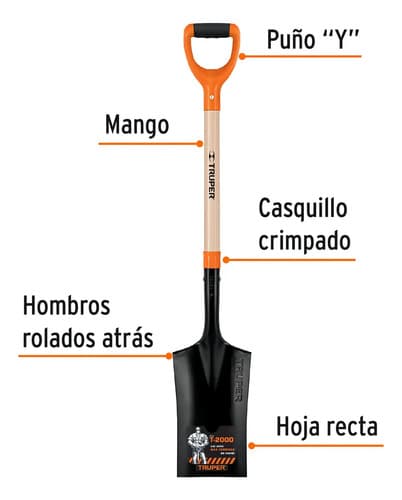 Pala De Punta Escarramán Pocera Truper Pes-p Naranja