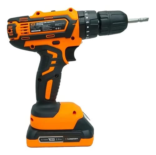 Taladro Percutor Atornillador Inalámbrico Lüsqtoff Atl18-8b 18v 2 Bat Color Naranja