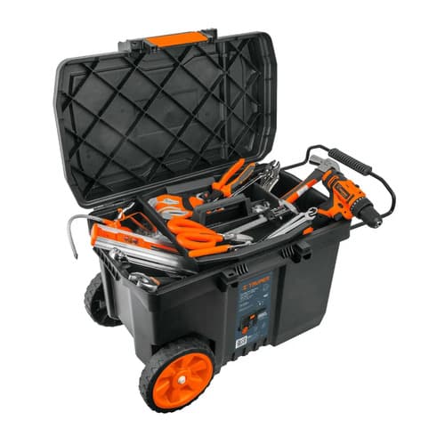 Caja De Herramientas Truper Chp-23r De Plástico Con Ruedas 39cm X 58cm X 43cm Negra Negro