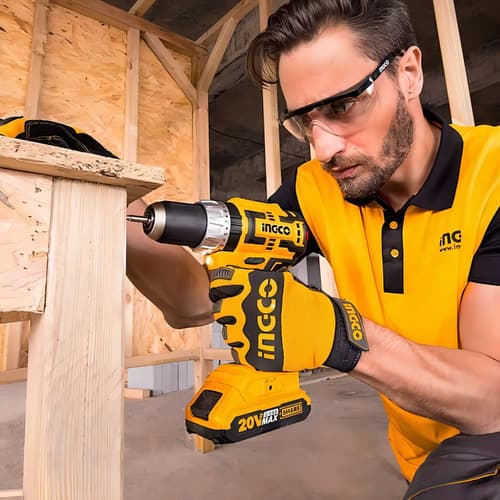 Taladro Inalámbrico Impacto 20v Ingco Brushless 1/2 Pulgadas Amarillo