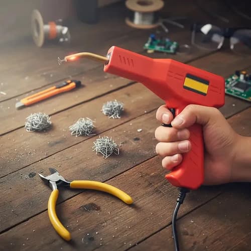 Pistola De Soldar Para Plástico Global Shop Kit Reparación De Auto Rojo
