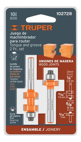 Juego De Machimbrador, 5/8 , Con Balero, Truper 102728