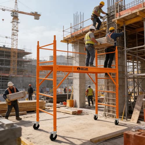 Andamio Multipropósito Secur Modelo Profesional Con Ruedas Y Altura Regulable