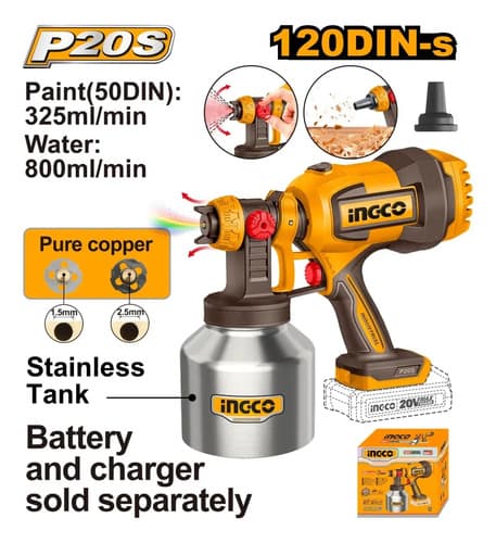 Equipo Pintar 20v 800ml/m Tanque Inox Sin Bat Sin Carg Ingco
