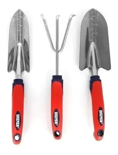 Set 3 Herramientas Jardin Bremen 2 Palas Y 1 Escardillo 7468 Rojo