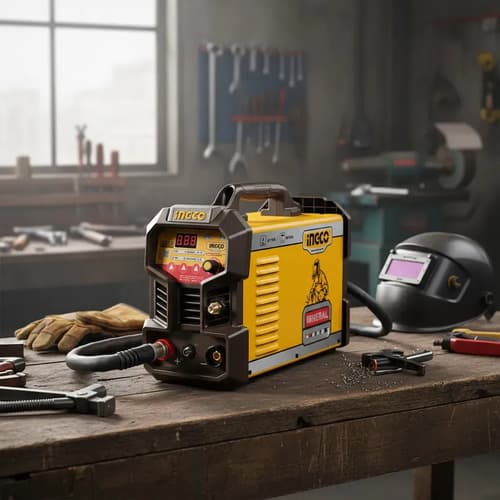 Soldadora Inv Tig/mma 200a Lcd Igbt Acc Ingco Ing-tig20058 Amarillo Con Negro