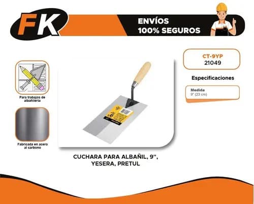 Cuchara De Albañil P/yeso 9 Pretul Ct-9yp