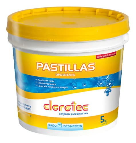 Cloro En Pastillas Clorotec De Disolución Lenta Para Pileta Residencial 5 Kg