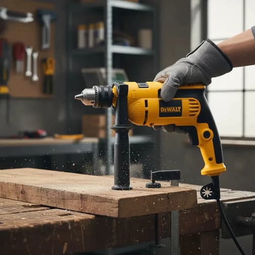 Taladro De Impacto Reversible Dewalt Dwd502 De 1/2 710 W, 13 Mm, Color Amarillo