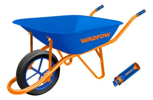 Carretilla 130kg 65lt Rueda Solida Wwb1f02 Wadfow Naranja Claro