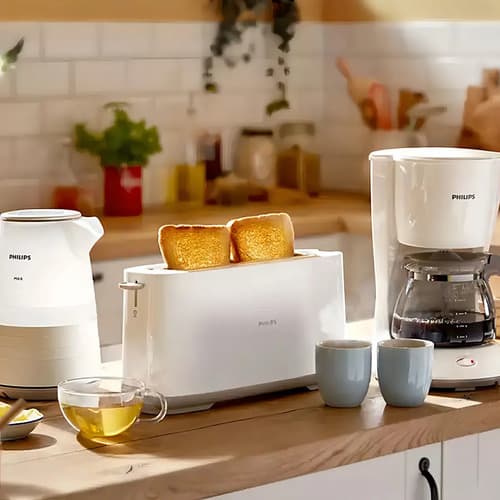 Philips Hd2590/00 Tostadora Pan Frances Y Lactal 7 Niveles Color Blanco