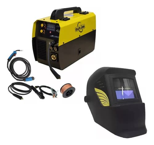 Soldadora Inverter Mig Mma Tiglift 200 Amper + Careta Amarillo