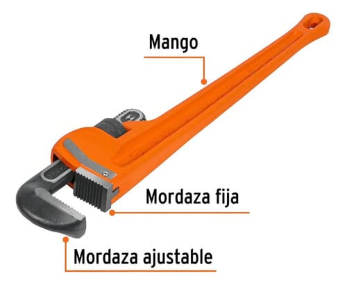 Llave Para Tubo, Stilson, 24 Truper Profesional Color Naranja Oscuro