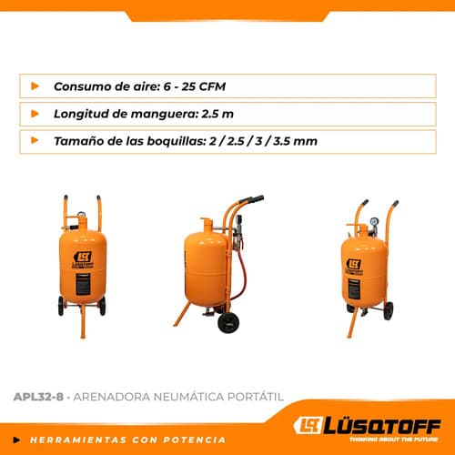 Lusqtoff Apl32-8 Arenadora Neumática Portatil 32 L