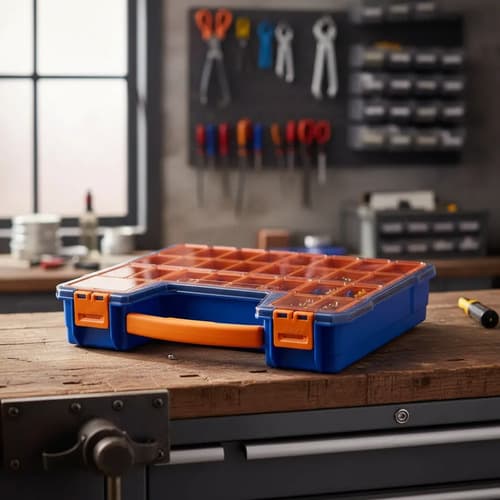 Organizador Plástico De 12 Espacios 345x280x110mm Wadfow Azul