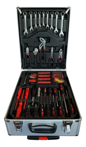Valija Caja De Herramientas Manuales, 386 Piezas, Completa Plateado
