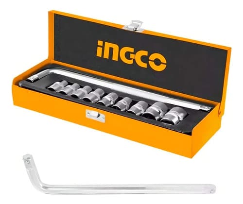 Set De Dados Ingco Para Encastre 1/2 Con 10 Piezas